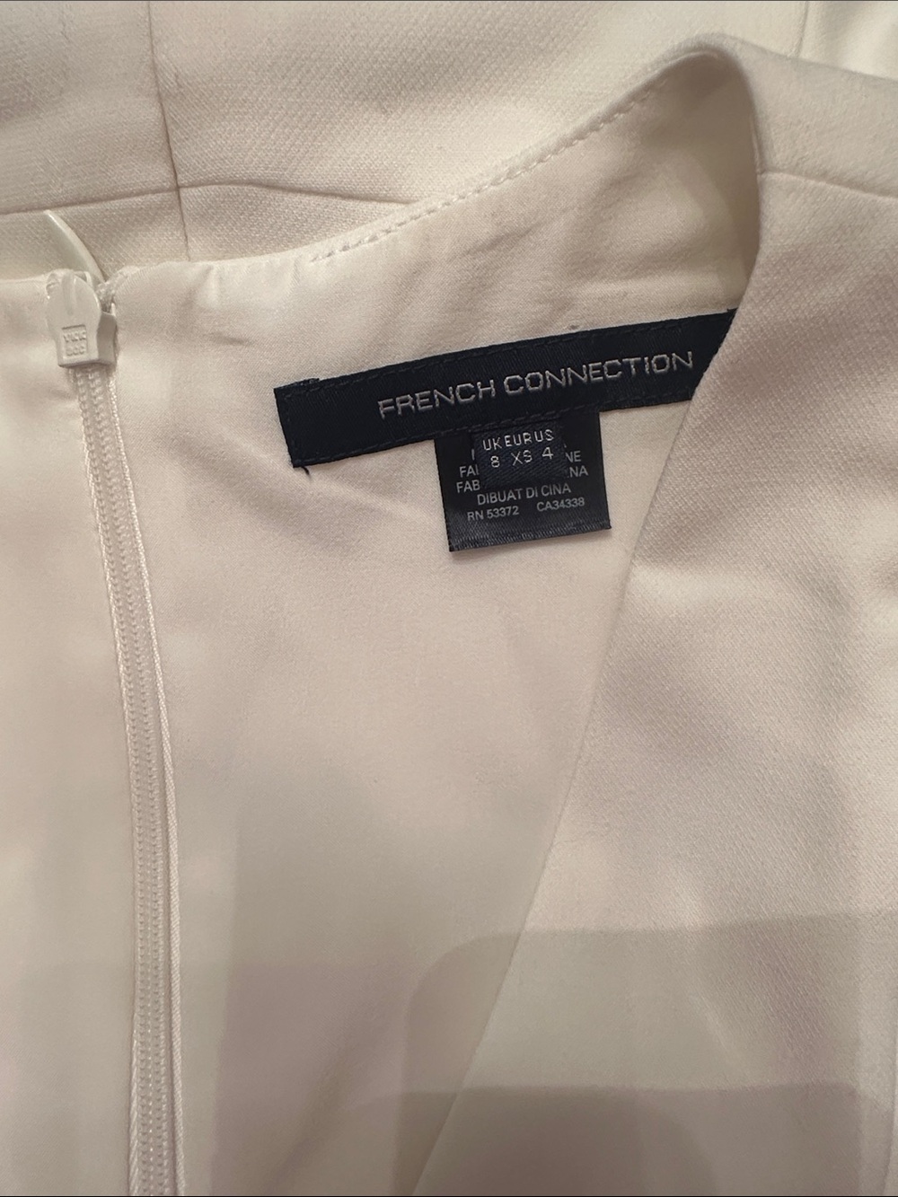 French Connection White Ruffle V-Neck Mini Dress - Picture 3 of 3